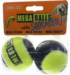 Dog And Co Mega Balls With Squeaker 2Pk