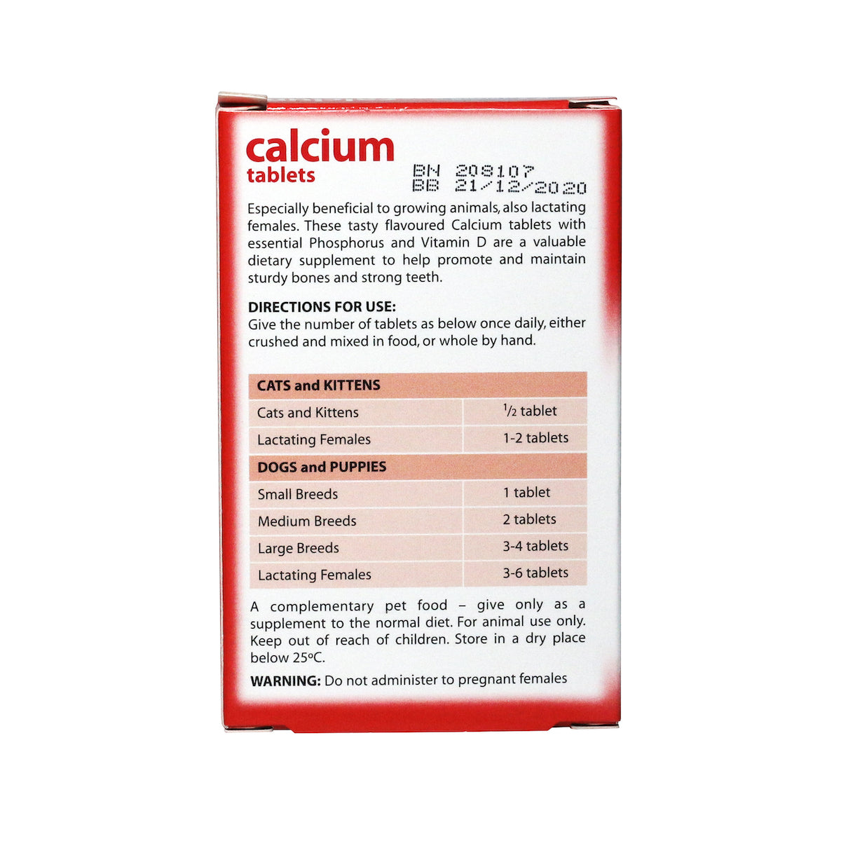 Johnsons Calcium Tablets For Cats & Dogs
